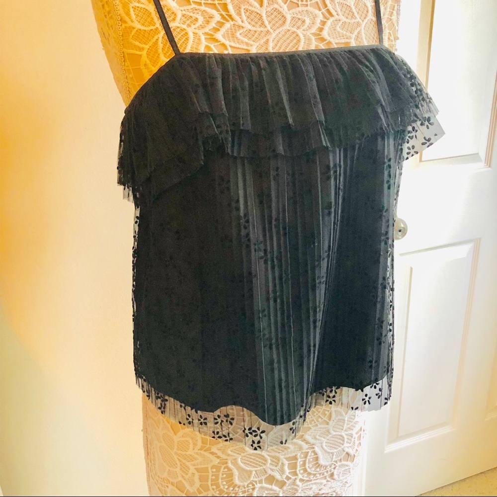 J.Crew black ruffle cami NWT